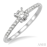 1/6 Ctw Round Cut Diamond Semi-Mount Engagement Ring in 14K White Gold
