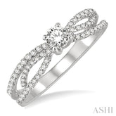 1/3 Ctw Round Cut Diamond Semi-Mount Engagement Ring in 14K White Gold