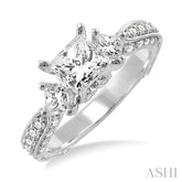 3/4 ctw Diamond Semi-Mount Engagement Ring in 14K White Gold