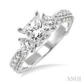 3/4 Ctw Diamond Semi-Mount Engagement Ring in 14K White Gold