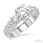 3/4 ctw Diamond Semi-Mount Engagement Ring in 14K White Gold