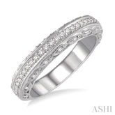1/3 Ctw Round Cut Diamond Wedding Band in 14K White Gold