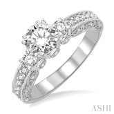 1/2 Ctw Diamond Semi-Mount Engagement Ring in 14K White Gold