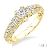 1/2 Ctw Diamond Semi-Mount Engagement Ring in 14K Yellow Gold