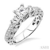 3/4 ctw Diamond Semi-Mount Engagement Ring in 14K White Gold