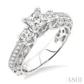 3/4 Ctw Diamond Semi-Mount Engagement Ring in 14K White Gold