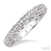 1/5 Ctw Round Cut Diamond Matching Wedding Band in 14K White Gold