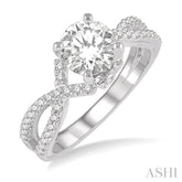 1/3 Ctw Diamond Semi-Mount Engagement Ring in 14K White Gold
