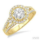 5/8 Ctw Diamond Semi-Mount Engagement Ring in 14K Yellow Gold