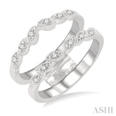 1/6 ctw Round Cut Diamond Insert Ring in 14K White Gold