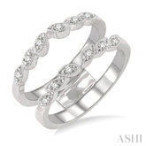 1/6 Ctw Round Cut Diamond Insert Ring in 14K White Gold