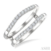 1/3 Ctw Round Cut Diamond Insert Ring in 14K White Gold