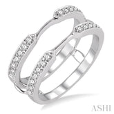 1/3 ctw Round Cut Diamond Insert Ring in 14K White Gold