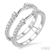 3/8 ctw Round Cut Diamond Insert Ring in 14K White Gold