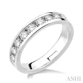 1 Ctw Round Cut Diamond Wedding Band in 14K White Gold