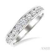 3/4 Ctw Round Cut Diamond Wedding Band in 14K White Gold