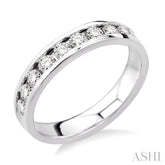 3/4 Ctw Round Cut Diamond Wedding Band in 14K White Gold
