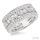 1 1/4 Ctw Diamond Wedding Band in 18K White Gold