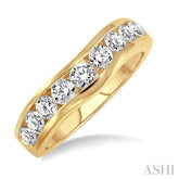 3/4 Ctw Round Cut Diamond Matching Wedding Band in 14K Yellow Gold