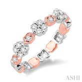 1/3 Ctw Round Cut Diamond Band in 14K White and Rose Gold