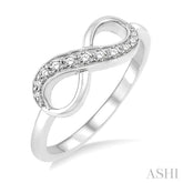 1/6 Ctw Round Cut Diamond Infinity Petite Ring in 10K White Gold