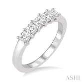 3/4 Ctw Princess Cut Diamond Wedding Band in 14K White Gold