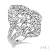 1/4 Ctw Round Cut Diamond Fashion Ring in 10K White Gold