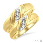 1/4 Ctw Round Cut Diamond Duo Set in 14K Yellow Gold