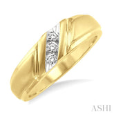 1/8 Ctw Round Cut Diamond Men's Band in 14K Yellow Gold