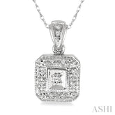 1/20 Ctw Round Cut Diamond Vintage Pendant in 10K White Gold with Chain