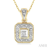1/20 Ctw Round Cut Diamond Vintage Pendant in 10K Yellow Gold with Chain