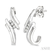 1/10 Ctw Round Cut Diamond Earrings in 10K White Gold