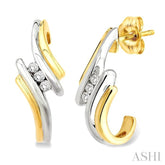 1/10 Ctw Round Cut Diamond Earrings in 10K Yellow Gold