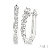 1/2 Ctw Journey Hoop Earrings in 14K White Gold