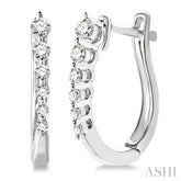 1/4 Ctw Journey Hoop Earrings in 14K White Gold