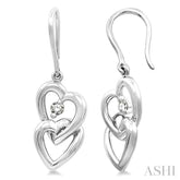 1/10 Ctw Round Cut Diamond Earrings in 14K White Gold
