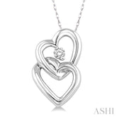 1/20 Ctw Round Cut Diamond Pendant in 14K White Gold with Chain