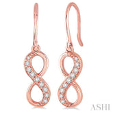 1/6 Ctw Round Cut Diamond Infinity Petite Earrings in 14K Rose Gold