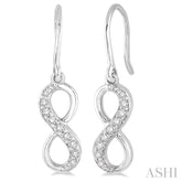 1/6 Ctw Round Cut Diamond Infinity Petite Earrings in 10K White Gold