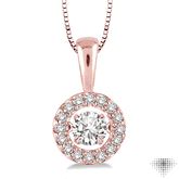 1/3 Ctw Diamond Emotion Pendant in 14K Rose Gold with Chain
