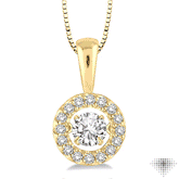 1/3 Ctw Diamond Emotion Pendant in 14K Yellow Gold with Chain