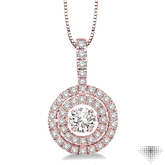 1/2 Ctw Diamond Emotion Pendant in 14K Rose Gold with Chain