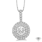 1/2 Ctw Diamond Emotion Pendant in 14K White Gold with Chain