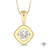 1/5 Ctw Round Cut Diamond Emotion Pendant in 14K Yellow Gold with Chain