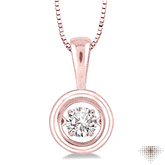 1/5 Ctw Diamond Emotion Pendant in 14K Rose Gold with Chain
