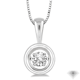 1/5 Ctw Diamond Emotion Pendant in 14K White Gold with Chain