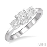 1/3 Ctw Lovebright Round Cut Diamond Ring in 14K White Gold
