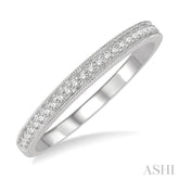 1/10 Ctw Round Cut Diamond Wedding Band in 14K White Gold