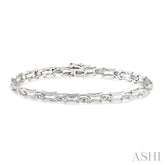 1/3 Ctw Marquise Shape Round Cut Diamond Link Bracelet in 10K White Gold