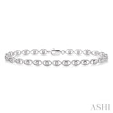 1/4 Ctw Oval Shape Round Cut Diamond Link Bracelet in 10K White Gold